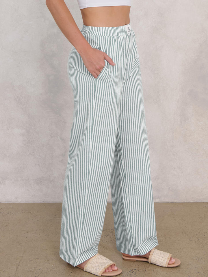 ANRABESS Womens Gingham Striped Boxer Pants | Wide Leg Elastic Waist with Pockets, Lounge Pajama Bottoms Home Daily Wear, Lightweight Breathable, Casual Summer Fall