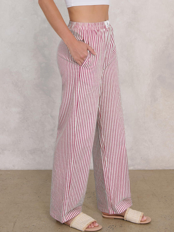 ANRABESS Womens Gingham Striped Boxer Pants | Wide Leg Elastic Waist with Pockets, Lounge Pajama Bottoms Home Daily Wear, Lightweight Breathable, Casual Summer Fall