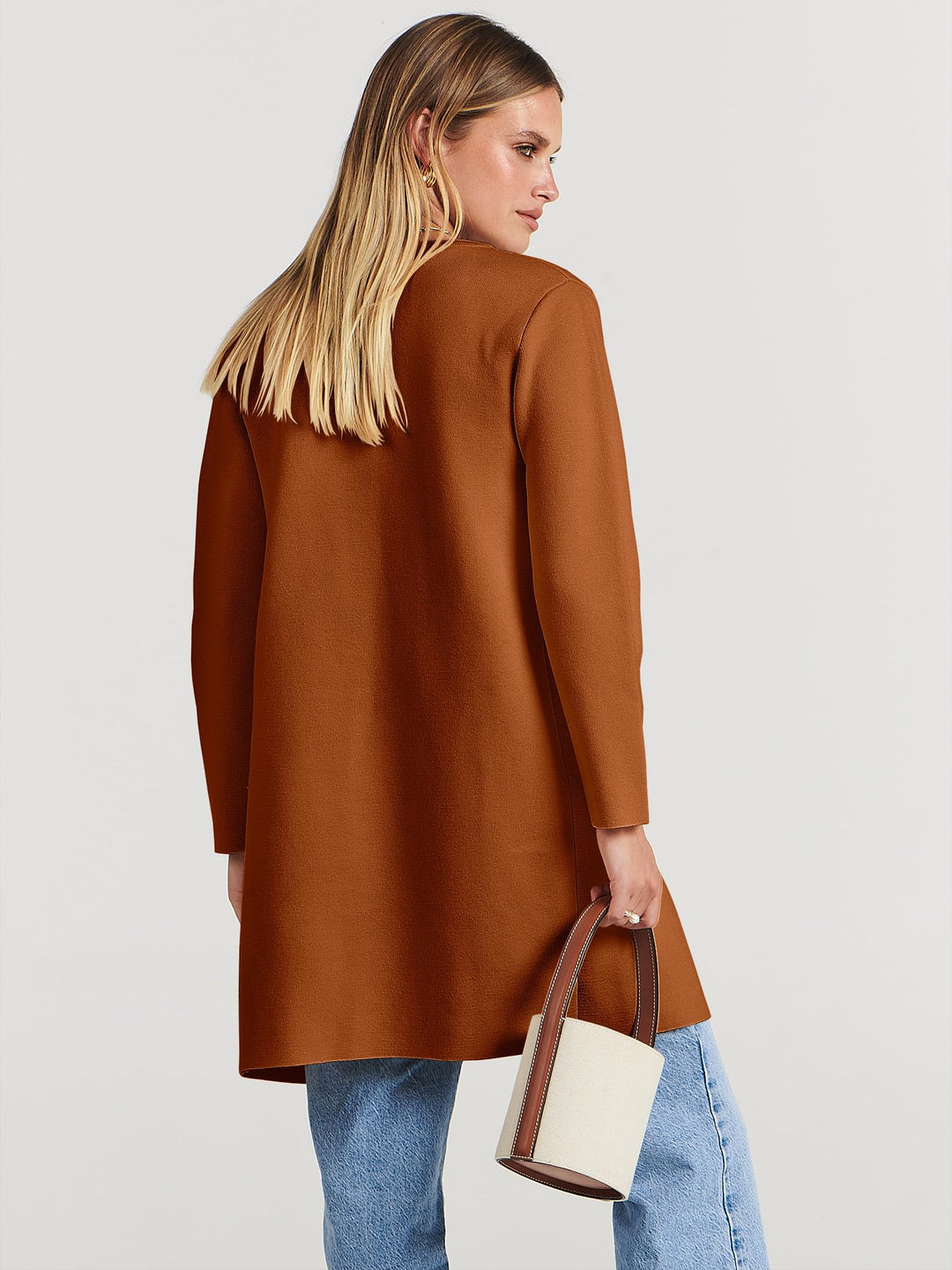 ANRABESS Womens Cardigan Sweater Open Front Knit Long Coatigan Dressy Casual Jacket Coat 2026 Fall Outfits Classy Clothes