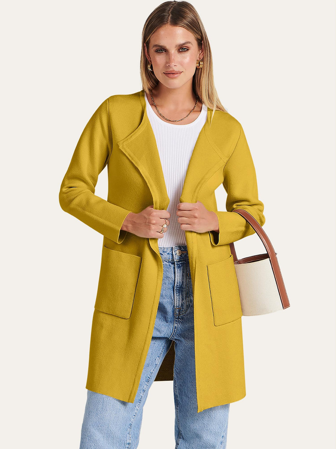 ANRABESS Womens Cardigan Sweater Open Front Knit Long Coatigan Dressy Casual Jacket Coat 2026 Fall Outfits Classy Clothes