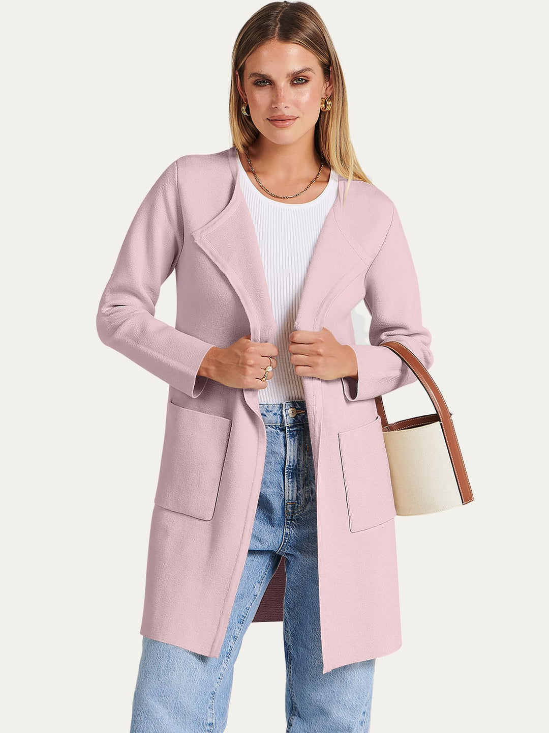 ANRABESS Womens Cardigan Sweater Open Front Knit Long Coatigan Dressy Casual Jacket Coat 2026 Fall Outfits Classy Clothes