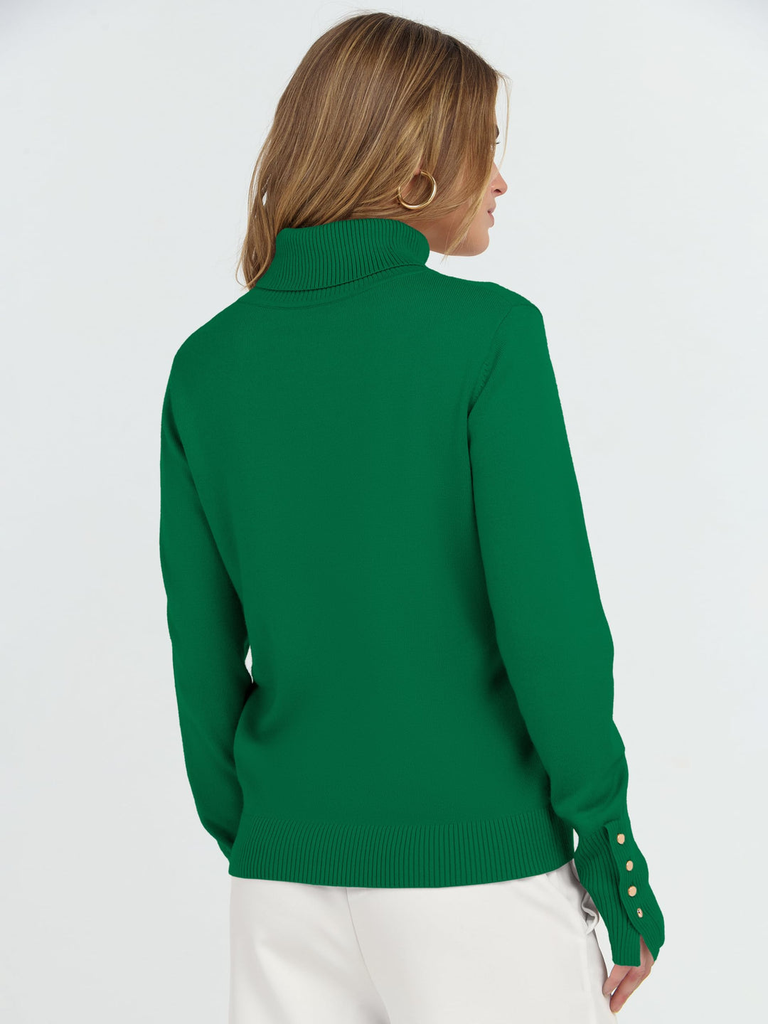 ANRABESS Turtleneck Sweaters for Women Long Sleeve Tops | 2026 Fall Winter Fashion Clothes, Office Work Daily Wear Dressy Casual Outfits, Soft Knitted Ribbed Button-Cuff Pullover Top