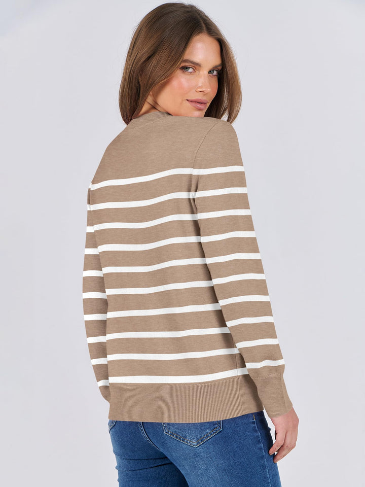 ANRABESS Long Sleeve Lightweight Fall Sweaters for Women| Crewneck Soft Basic Knit Pullover,2026 Fall Fashion Outfits,Casual Work Top,Travel Vacation All Day Wear,Winter Layer Clothes