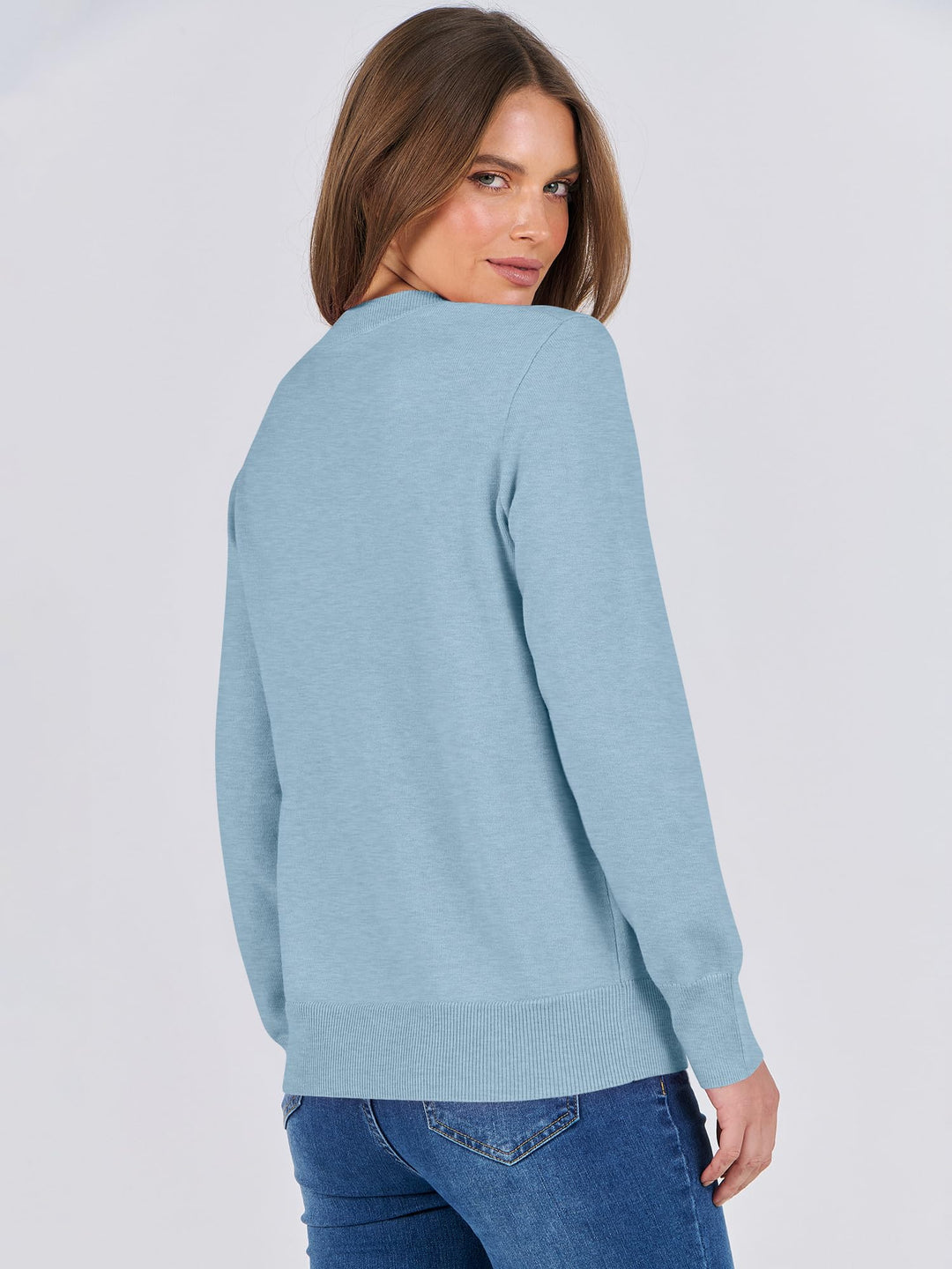 ANRABESS Long Sleeve Lightweight Fall Sweaters for Women| Crewneck Soft Basic Knit Pullover,2026 Fall Fashion Outfits,Casual Work Top,Travel Vacation All Day Wear,Winter Layer Clothes