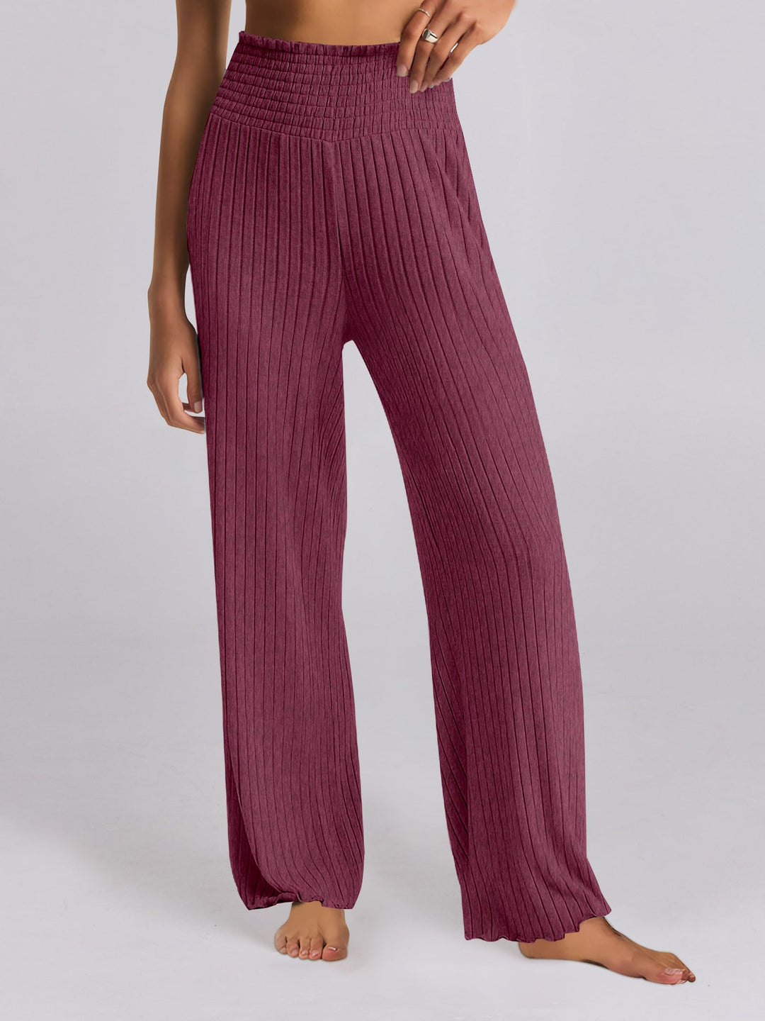 ANRABESS Women 2 Piece Lounge Pajamas Sets Casual Ribbed Knit Long Sleeve Top Pants Matching Set 2026 Fall Outfits Clothes