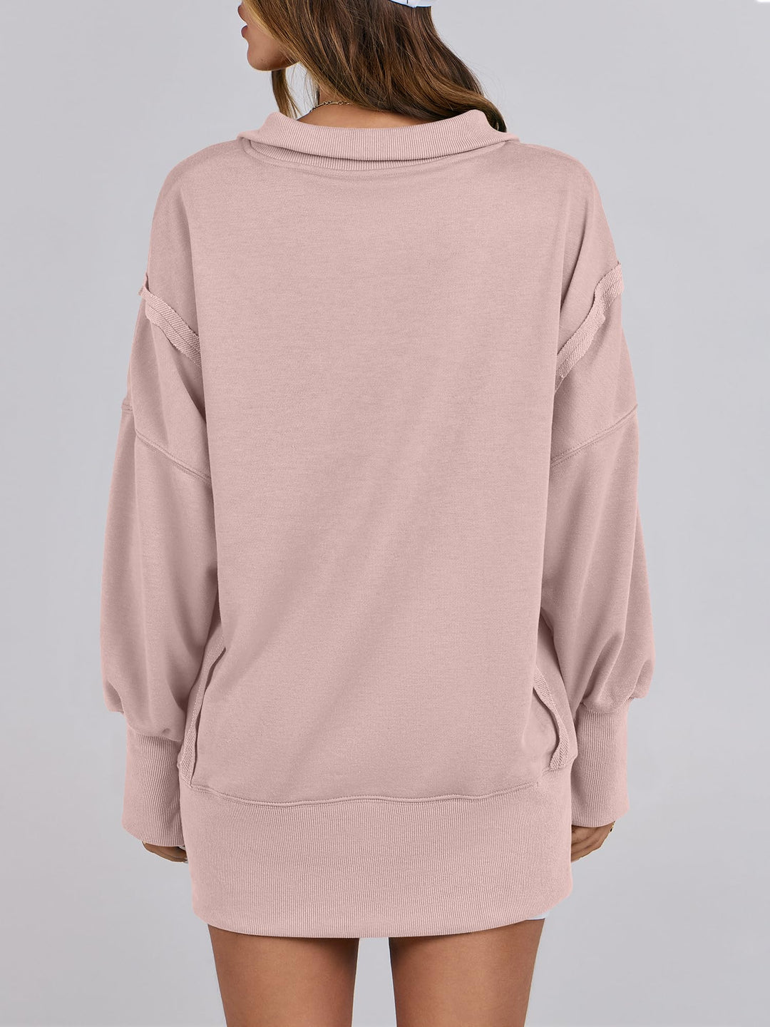 ANRABESS Women's Sweatshirts Oversized Casual Loose Button Up Henley Pullover Top High Low Split 2026 Fall Fashion Outfits