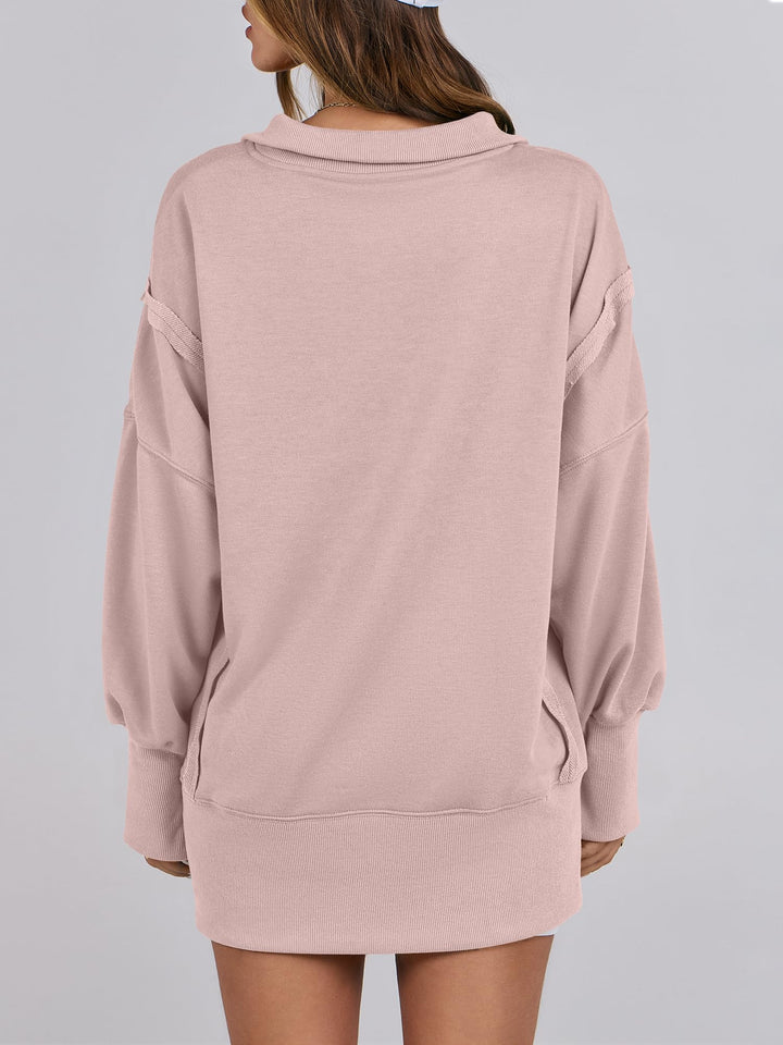 ANRABESS Women's Sweatshirts Oversized Casual Loose Button Up Henley Pullover Top High Low Split 2026 Fall Fashion Outfits