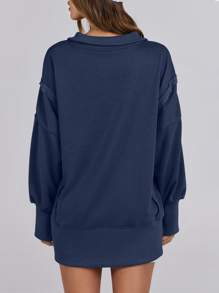 ANRABESS Women's Sweatshirts Oversized Casual Loose Button Up Henley Pullover Top High Low Split 2026 Fall Fashion Outfits
