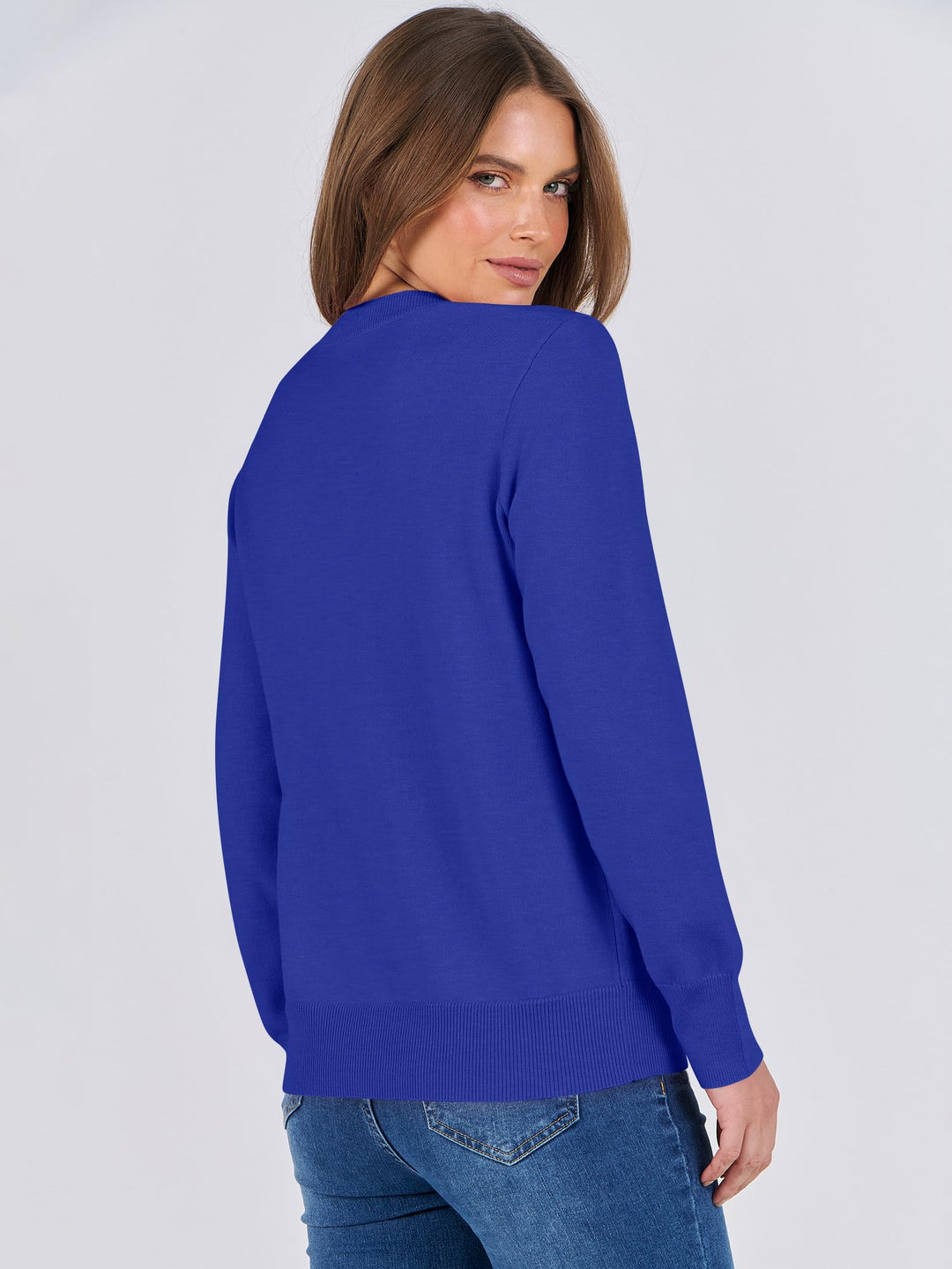 ANRABESS Long Sleeve Lightweight Fall Sweaters for Women| Crewneck Soft Basic Knit Pullover,2026 Fall Fashion Outfits,Casual Work Top,Travel Vacation All Day Wear,Winter Layer Clothes