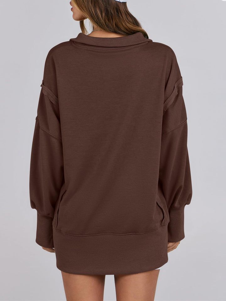 ANRABESS Women's Sweatshirts Oversized Casual Loose Button Up Henley Pullover Top High Low Split 2026 Fall Fashion Outfits