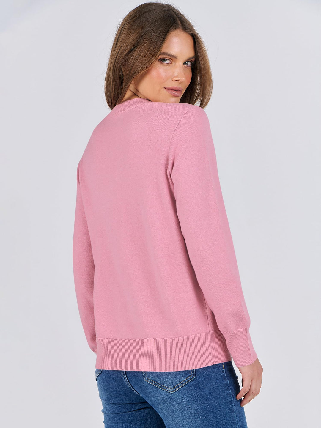 ANRABESS Long Sleeve Lightweight Fall Sweaters for Women| Crewneck Soft Basic Knit Pullover,2026 Fall Fashion Outfits,Casual Work Top,Travel Vacation All Day Wear,Winter Layer Clothes