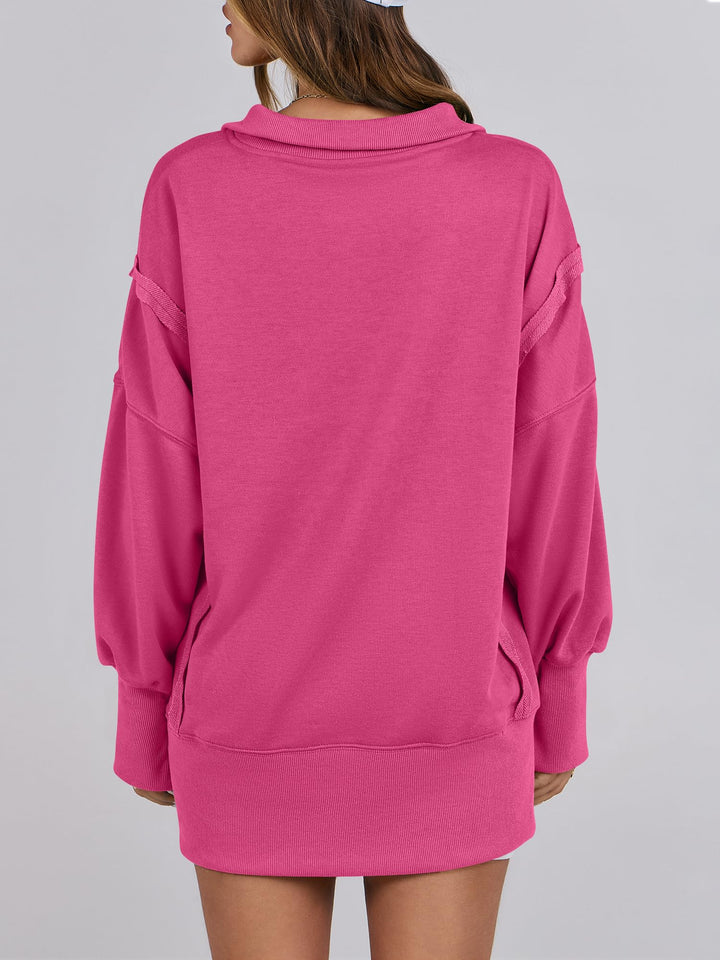 ANRABESS Women's Sweatshirts Oversized Casual Loose Button Up Henley Pullover Top High Low Split 2026 Fall Fashion Outfits