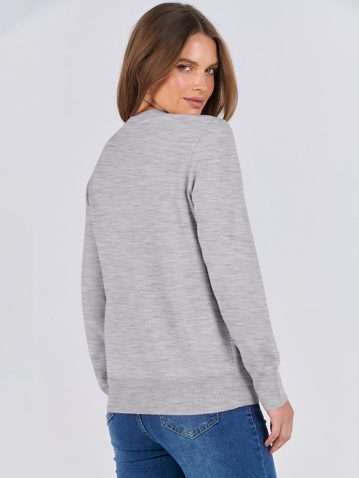 ANRABESS Long Sleeve Lightweight Fall Sweaters for Women| Crewneck Soft Basic Knit Pullover,2026 Fall Fashion Outfits,Casual Work Top,Travel Vacation All Day Wear,Winter Layer Clothes