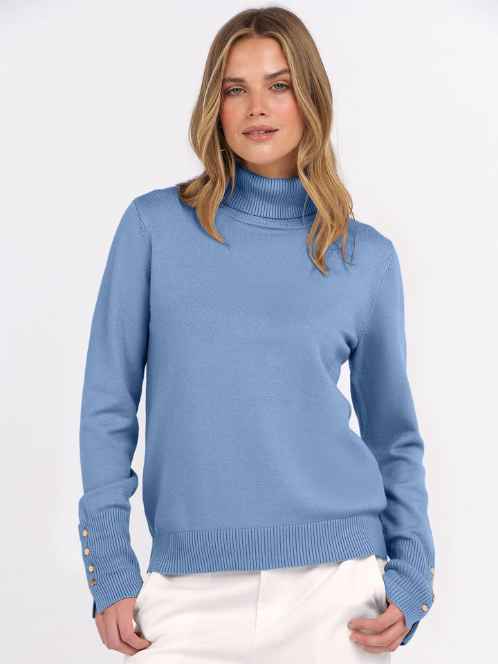 ANRABESS Turtleneck Sweaters for Women Long Sleeve Tops | 2026 Fall Winter Fashion Clothes, Office Work Daily Wear Dressy Casual Outfits, Soft Knitted Ribbed Button-Cuff Pullover Top