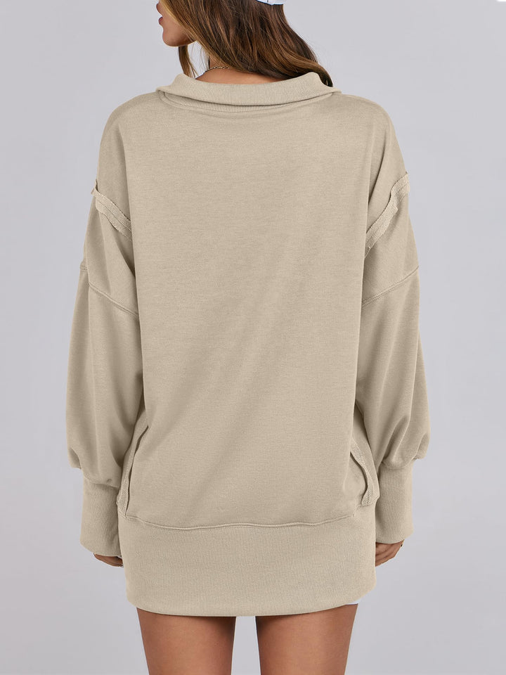 ANRABESS Women's Sweatshirts Oversized Casual Loose Button Up Henley Pullover Top High Low Split 2026 Fall Fashion Outfits