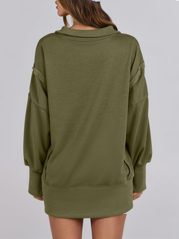 ANRABESS Women's Sweatshirts Oversized Casual Loose Button Up Henley Pullover Top High Low Split 2026 Fall Fashion Outfits