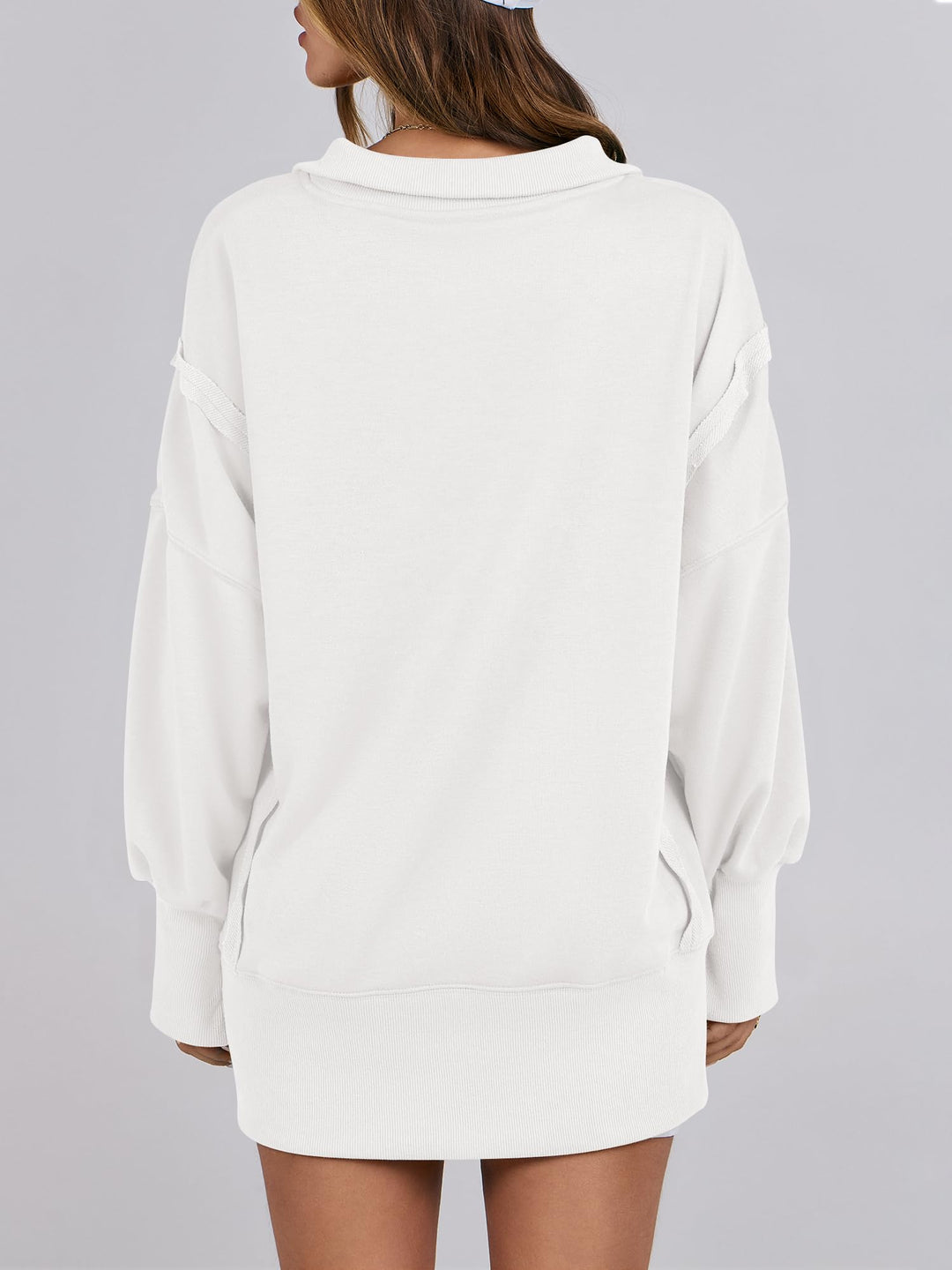 ANRABESS Women's Sweatshirts Oversized Casual Loose Button Up Henley Pullover Top High Low Split 2026 Fall Fashion Outfits