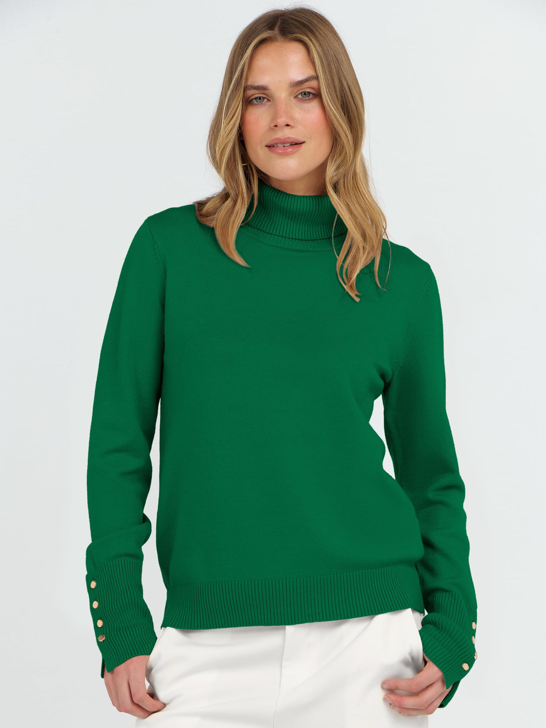 ANRABESS Turtleneck Sweaters for Women Long Sleeve Tops | 2026 Fall Winter Fashion Clothes, Office Work Daily Wear Dressy Casual Outfits, Soft Knitted Ribbed Button-Cuff Pullover Top