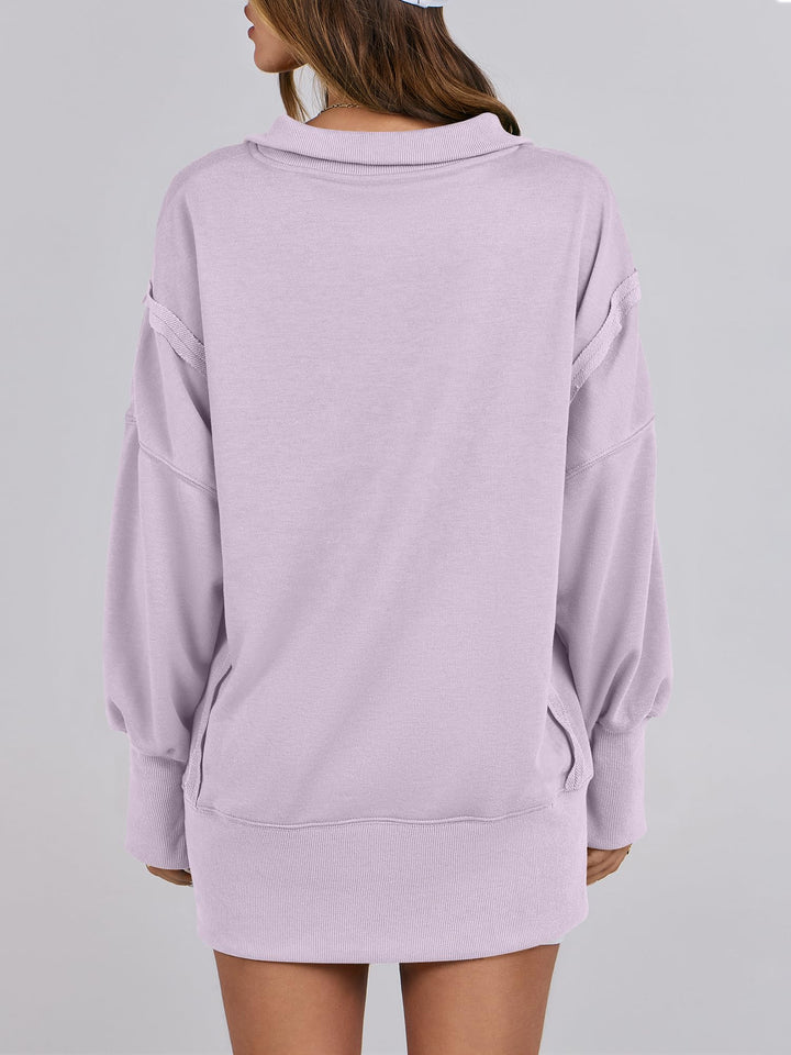 ANRABESS Women's Sweatshirts Oversized Casual Loose Button Up Henley Pullover Top High Low Split 2026 Fall Fashion Outfits
