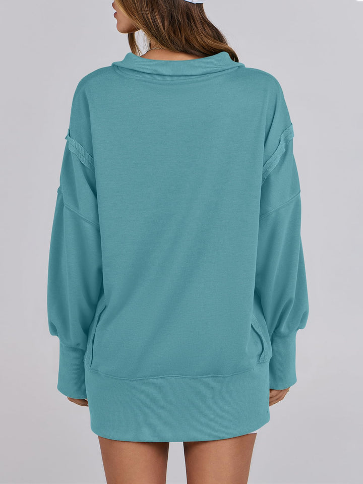 ANRABESS Women's Sweatshirts Oversized Casual Loose Button Up Henley Pullover Top High Low Split 2026 Fall Fashion Outfits