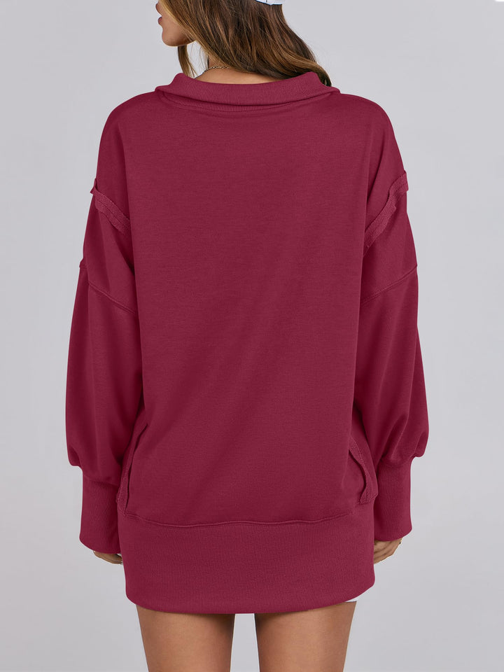 ANRABESS Women's Sweatshirts Oversized Casual Loose Button Up Henley Pullover Top High Low Split 2026 Fall Fashion Outfits
