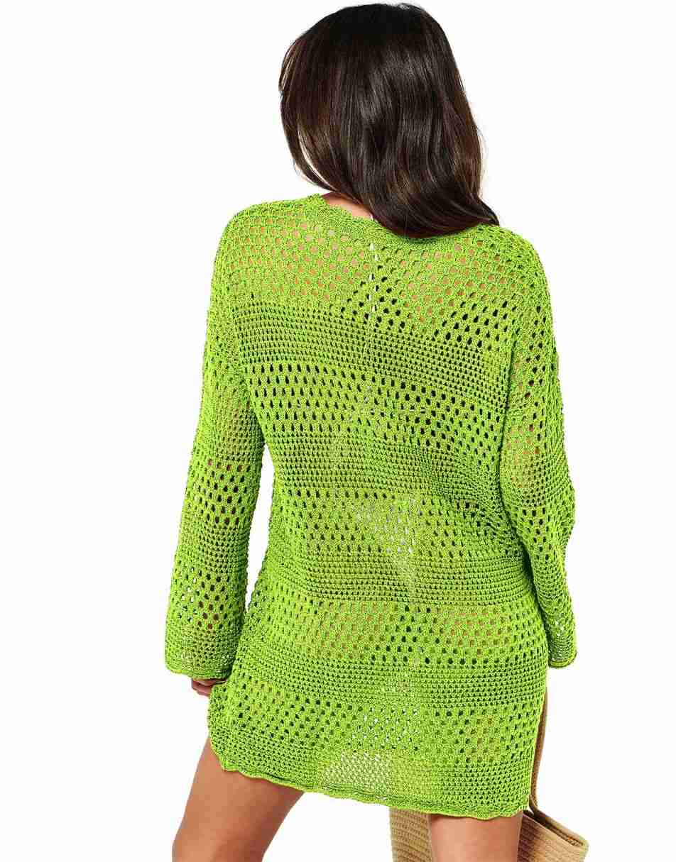 ANRABESS Crochet Swim Cover Up Swimsuit Knit Pullover Beach Dress