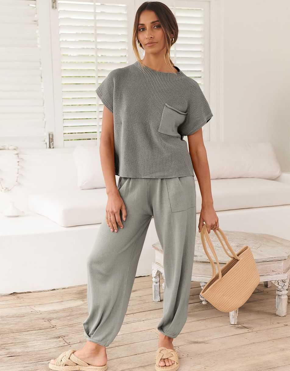 ANRABESS Women's Sweater Tops and Pants Tracksuit Lounge Sets