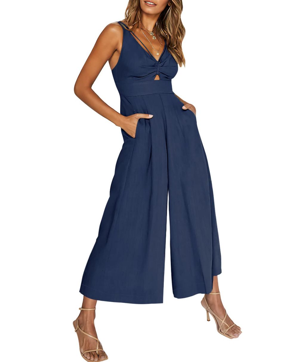  Tuianres Summer Jumpsuits for Women 2023 V-Neck Business Casual  High Waist Office Suit Pleated Wide Leg Overalls Rompers Sales Today  Clearance : Clothing, Shoes & Jewelry