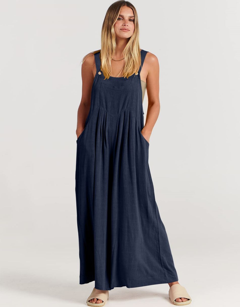 Giulia elegante jumpsuit dames - chique wide leg jumpsuit met lace-up Giulia elegante jumpsuit dames - chique wide leg jumpsuit met lace-up