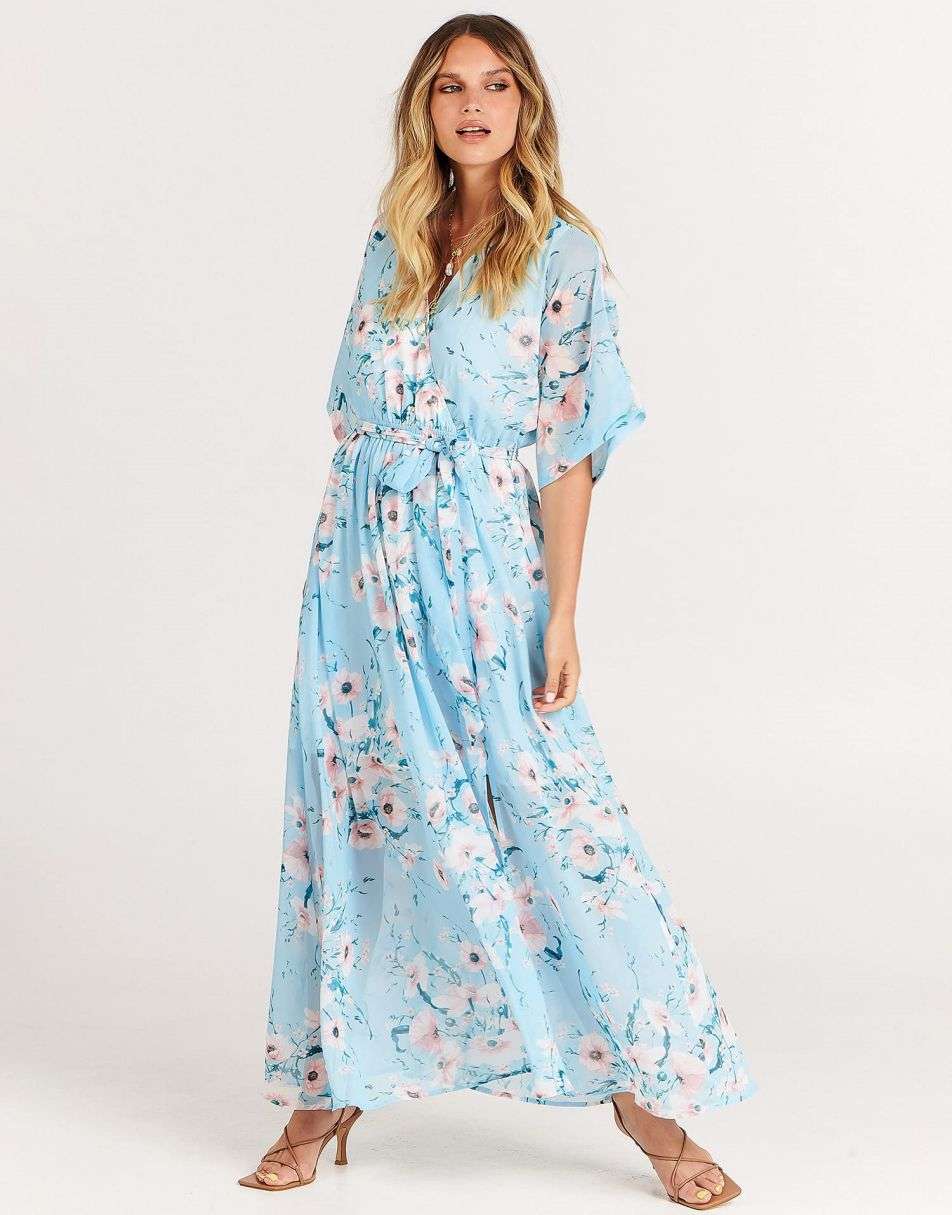 Blue vanilla hot sale kimono dress