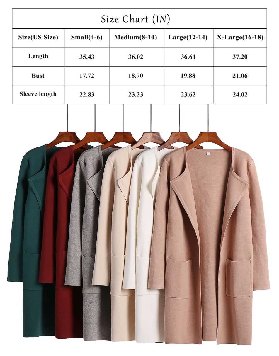 ANRABESS Women's Open Front Knit Cardigan Long Sleeve Lapel Casual Solid Classy Sweater Jacket