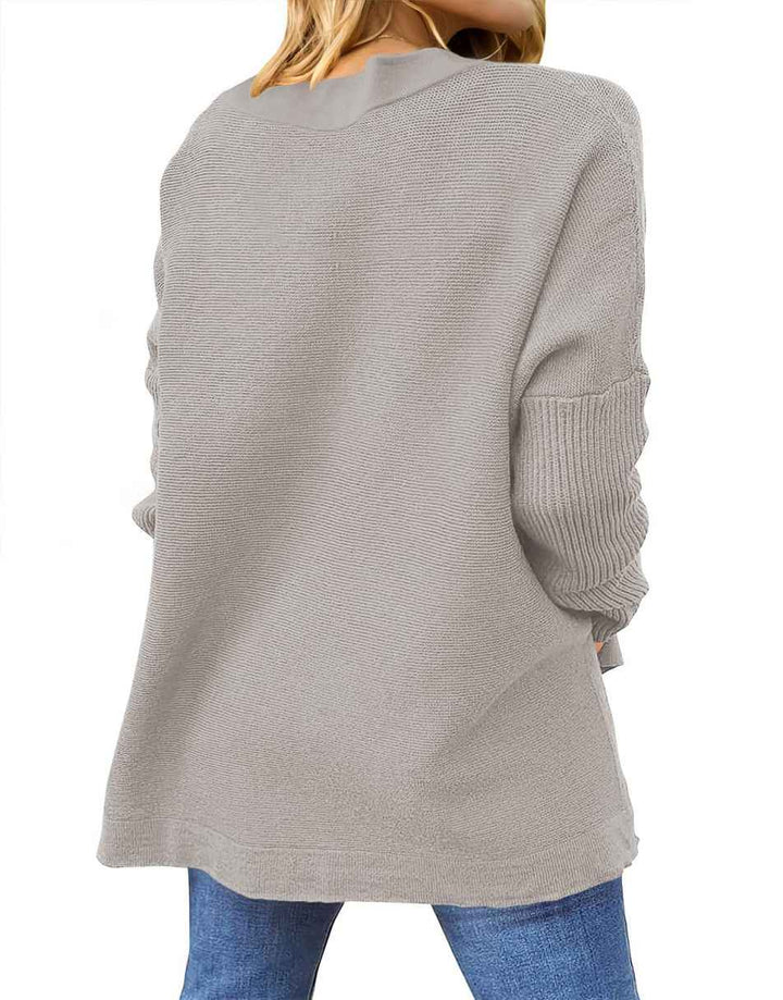 Anrabess Oversized High Low Hem Knit Tunic Pullover Sweater Tops