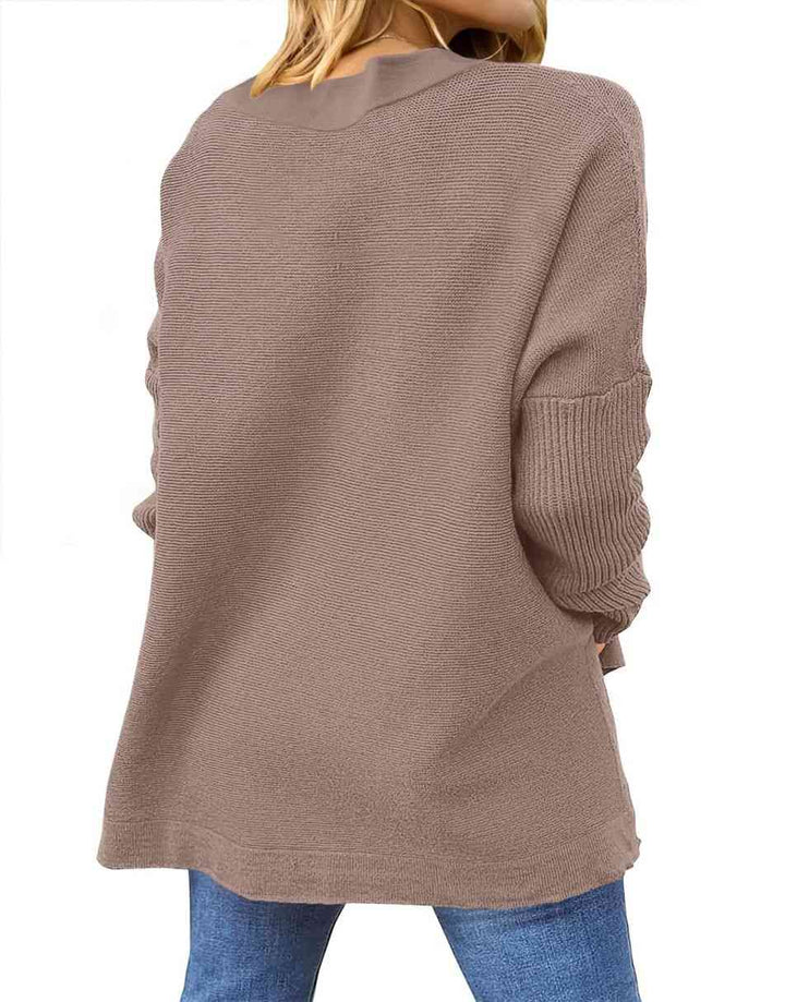 Anrabess Oversized High Low Hem Knit Tunic Pullover Sweater Tops