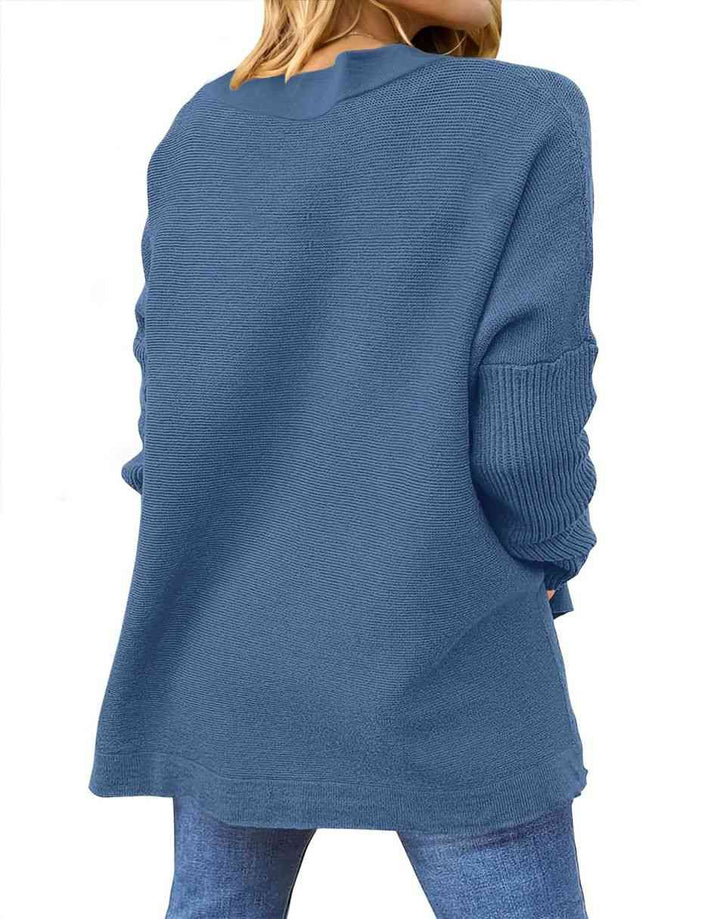 Anrabess Oversized High Low Hem Knit Tunic Pullover Sweater Tops