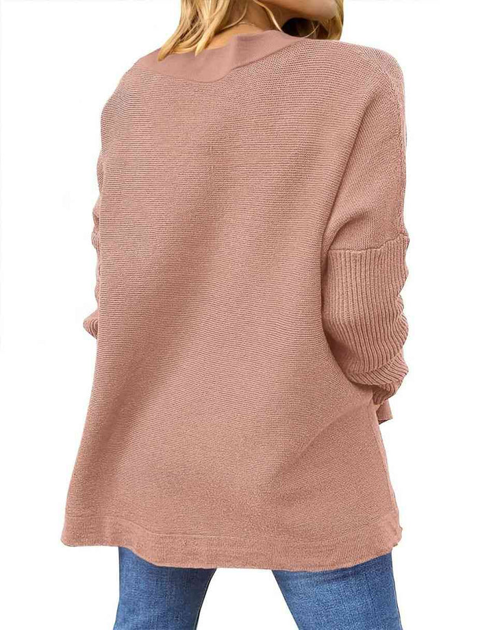 Anrabess Oversized High Low Hem Knit Tunic Pullover Sweater Tops