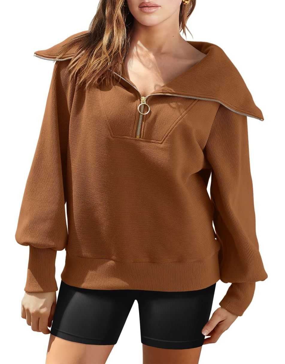 Womens Sweaters Fall 2023 Long Sleeve Sweatshirt Trendy Ladies Tops Apricot  S at  Women's Clothing store