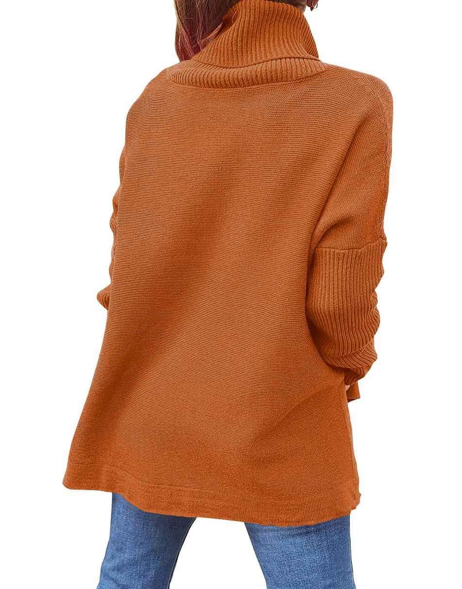 ANRABESS Women's Turtleneck Oversized 2023 Long Batwing